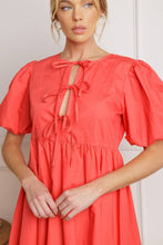 Load image into Gallery viewer, Coral Sunset Bows Babydoll Dress