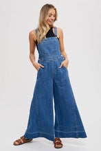 Load image into Gallery viewer, Walking on a Dream Denim Wide Leg Overalls