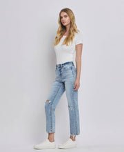 Load image into Gallery viewer, Stone Cold HIGH RISE DISTRESSED STRAIGHT JEANS