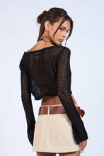 Load image into Gallery viewer, Midnight Mesh Crochet Crop Cardigan
