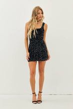 Load image into Gallery viewer, Slay Girl Sequin Velvet Fitted Mini Dress (Pink or Black)