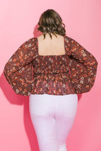 Load image into Gallery viewer, Rustic Blooms Peplum Top (Curvy Collection XL-3X)