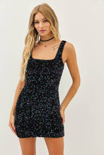Load image into Gallery viewer, Slay Girl Sequin Velvet Fitted Mini Dress (Pink or Black)