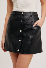 Load image into Gallery viewer, Midnight Madness Moto Faux Leather Mini Skirt