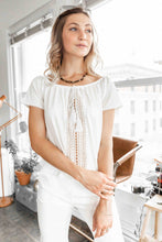 Load image into Gallery viewer, Verona Tassel Blouse (available in Curvy!)