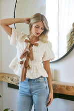 Load image into Gallery viewer, Sweet Vanilla Bows Babydoll Blouse