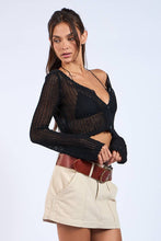 Load image into Gallery viewer, Midnight Mesh Crochet Crop Cardigan
