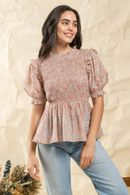 Load image into Gallery viewer, Spring has Sprung Puff Sleeve Floral Top (2 colors)