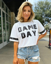 Load image into Gallery viewer, White/Black Sequin GAME DAY Crop
