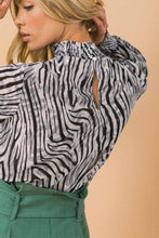 Load image into Gallery viewer, Zebra Happy Mock Neck Blouse