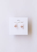 Load image into Gallery viewer, Rose Quartz Wire Wrapped Moon Earrings