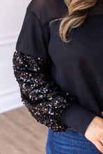 Load image into Gallery viewer, Mix-Up Media Mesh Waffle Sequin Knit Top