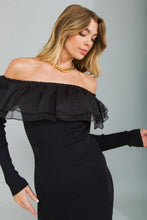 Load image into Gallery viewer, Short & Sweet Off Shoulder Bodycon Dress (great for petites, tweens, teens!)