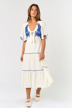 Load image into Gallery viewer, Embroidered Elegance Midi Dress
