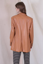 Load image into Gallery viewer, Smooth Butterscotch Faux Leather Oversized Blazer