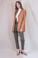 Load image into Gallery viewer, Smooth Butterscotch Faux Leather Oversized Blazer