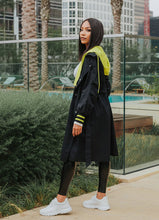 Load image into Gallery viewer, Be Bold Neon Green Contrast Hooded Trench Coat