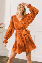 Load image into Gallery viewer, Pumpkin Spice Satin Dress
