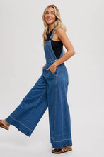 Load image into Gallery viewer, Walking on a Dream Denim Wide Leg Overalls