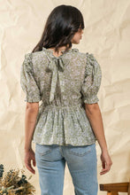 Load image into Gallery viewer, Spring has Sprung Puff Sleeve Floral Top (2 colors)