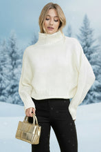 Load image into Gallery viewer, Winter White Chunky Cream Turtleneck Sweater