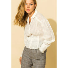 Load image into Gallery viewer, Too Bad Smocked Semi-Sheer Blouse