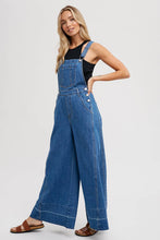 Load image into Gallery viewer, Walking on a Dream Denim Wide Leg Overalls