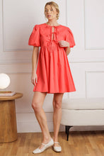Load image into Gallery viewer, Coral Sunset Bows Babydoll Dress