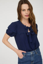 Load image into Gallery viewer, Spring Whispers Scallop Trim Top (Ivory or Navy)