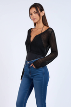 Load image into Gallery viewer, Midnight Mesh Crochet Crop Cardigan