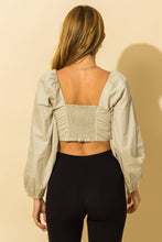 Load image into Gallery viewer, Pure Poetry Poplin Tie Front Crop Top