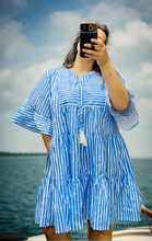 Load image into Gallery viewer, Stripes Ahoy Poplin Tiered Babydoll Dress (Curvy Collection)