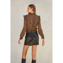 Load image into Gallery viewer, Wild Child Leopard Sheer Crop Blouse