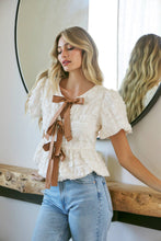 Load image into Gallery viewer, Sweet Vanilla Bows Babydoll Blouse