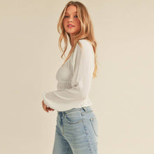 Load image into Gallery viewer, Autumn Romance Smocked Crop Peasant Top