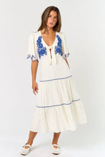 Load image into Gallery viewer, Embroidered Elegance Midi Dress