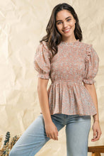 Load image into Gallery viewer, Spring has Sprung Puff Sleeve Floral Top (2 colors)