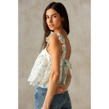 Load image into Gallery viewer, Sweet Blue Buttercups Boho Crop Top