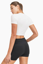Load image into Gallery viewer, Essential Micro-Ribbed Cropped Athleisure Tee