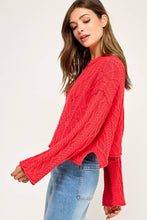 Load image into Gallery viewer, Holly Jolly Holiday Season Cable Knit Crop Sweater
