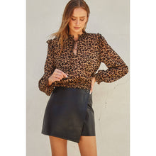 Load image into Gallery viewer, Wild Child Leopard Sheer Crop Blouse