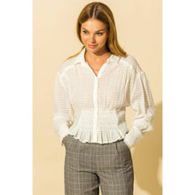 Load image into Gallery viewer, Too Bad Smocked Semi-Sheer Blouse