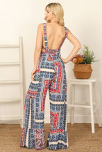 Load image into Gallery viewer, Red, White & Blue for You Bandana Paisley Print Jumpsuit