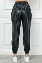 Load image into Gallery viewer, Keepin’ Up Vegan Leather Cargo Jogger Pants