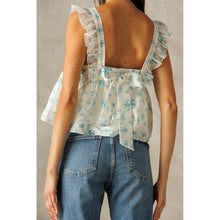 Load image into Gallery viewer, Sweet Blue Buttercups Boho Crop Top