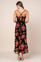 Load image into Gallery viewer, Midnight Blooms Burnout Velvet Dress
