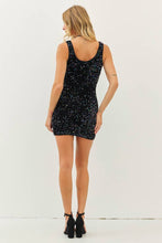 Load image into Gallery viewer, Slay Girl Sequin Velvet Fitted Mini Dress (Pink or Black)