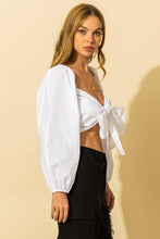 Load image into Gallery viewer, Pure Poetry Poplin Tie Front Crop Top