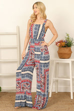 Load image into Gallery viewer, Red, White & Blue for You Bandana Paisley Print Jumpsuit