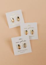 Load image into Gallery viewer, Gold Dip Point - Smoky Quartz - Gold Earrings